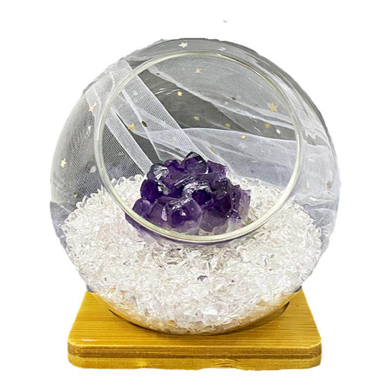 天然水晶石晶簇消磁碎石白黄粉紫黑曜石正品手链水晶消磁器皿盒碗