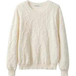 【100%羊毛】播商场同款圆领针织衫女24秋冬温柔毛衣BDR4SD3868