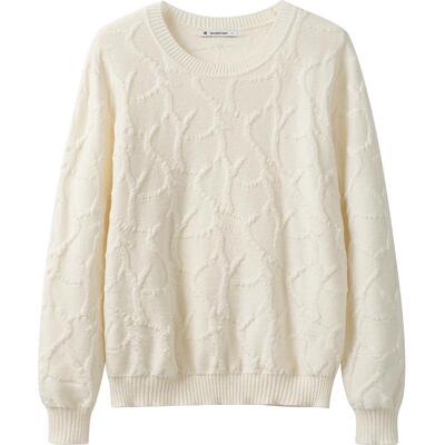 【100%羊毛】播商场同款圆领针织衫女24秋冬温柔毛衣BDR4SD3868