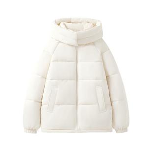 NOW真维斯白色棉服棉袄女款2026新款冬季小个子巨好看的冬装外套