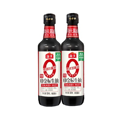 海天0金标生抽500ml×2瓶