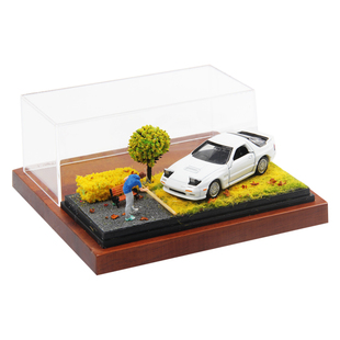 1:64车模微场景四季款套装展示盒车摆件场景模型收藏车模场景地台