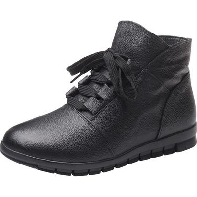 妈妈加厚雪地靴平跟防滑短靴