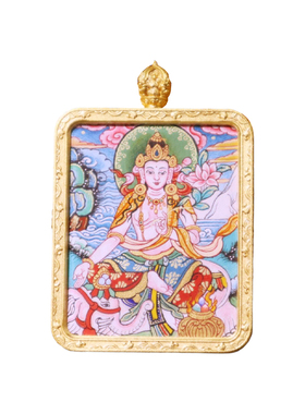 贡唐卡观音收藏级作品吊坠
