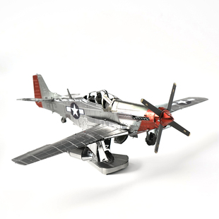 金属拼装模型飞机战斗机轰炸铁3D立体DIY手工拼图玩具军事摆件22