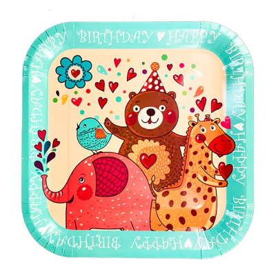 一次性盘子派对餐具生日蛋糕餐盘野餐大纸盘碟子刀叉勺甜品台装饰