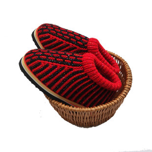 【材料包】巧手女工编织纺坊单螺纹鞋口双色太阳花棉鞋材料包居家