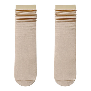 咖色堆堆袜子女款秋季中筒长袜纯棉ins潮外穿秋冬春秋月子袜长筒