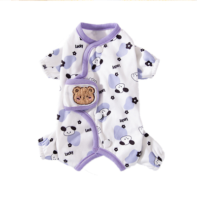 小狗狗四脚包肚衣睡衣秋冬季泰迪比熊猫咪小型幼犬宠物衣服秋冬装