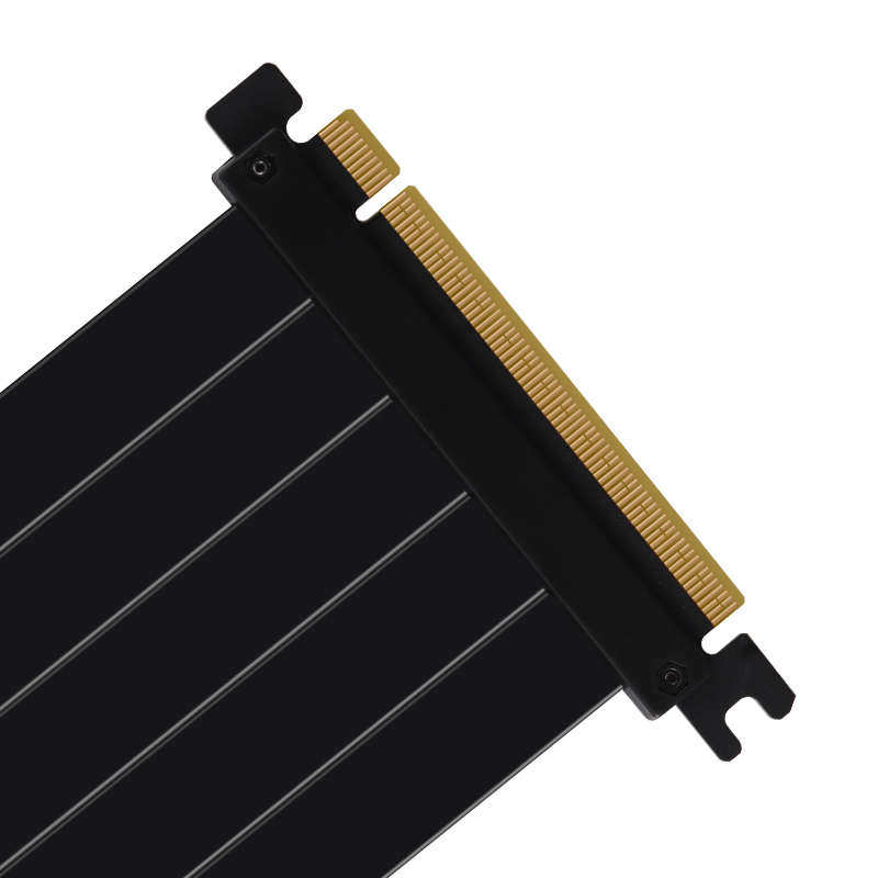 PCIE 4.0显卡延长线PCIE3.0台式机90度竖装黑白色16X转接线