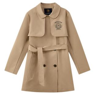 【三防】eland kids衣恋童装女童风衣25年秋新品学院风中长款外套