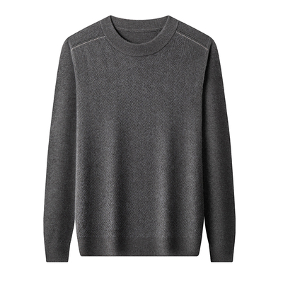 春竹纯山羊绒衫男圆领厚款毛衣