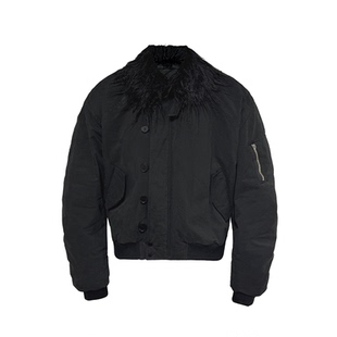 JCAESAR PADDED JACKET做旧可拆卸毛领n2b棉服 水洗粗犷肌理