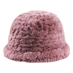 恒源祥獭兔毛帽子女士冬季中老年人奶奶帽老太太妈妈围巾皮草帽子