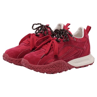 星期六7CM内增高德训鞋女新款显瘦隐形增高红色鞋子休闲厚底阿甘