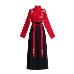 原创古装大码汉服女中国风超仙武侠风汉元素男学生班服打鼓服冬款