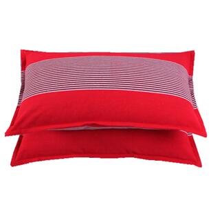 【天天特卖】加厚加密手工老粗布枕套一对装条纹包邮48*75cm