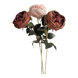 仿真花高级感玫瑰复古色奥斯汀高枝假花摆设婚礼布置客厅插花摆件