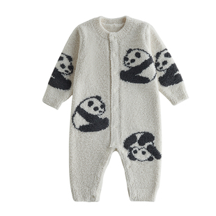 Oak Family秋冬新生婴儿爬服半边绒哈衣小宝宝衣服加厚保暖连体衣