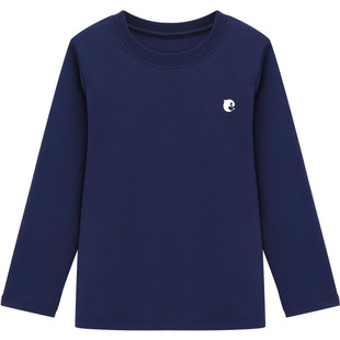 euv 儿童长袖t恤男女童纯棉a类春装上衣中大童内搭全棉白色打底衫