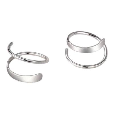 JXRXs999纯银弯钩款耳钉女设计感小众耳圈耳扣养耳洞耳环足银耳饰