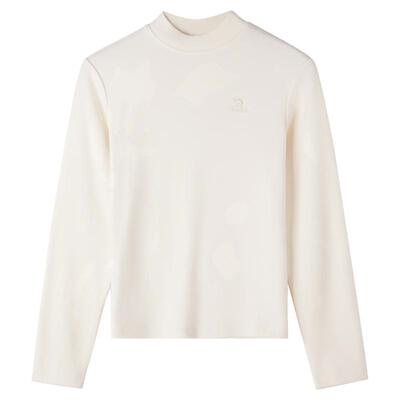 骆驼女装长袖T恤2025新款秋冬半高领双面德绒保暖打底衫内搭上衣