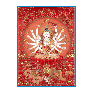 准提菩萨准提佛母唐卡西藏热贡精品家居客厅书房佛堂供奉装饰挂画