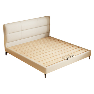 纯实木榫卯床小户型齐边薄床头静音互不干扰可定制加厚排骨架床架