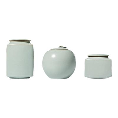 雅瓷汝窑茶叶罐家用礼盒装天青色