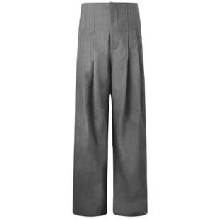 ourhour 交叉露背 深灰色V领西装马甲西裤套装 女夏设计感休闲装