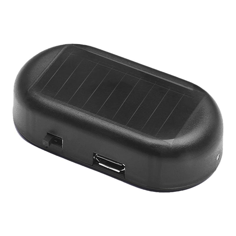 汽车太阳能警示灯车内免接线改装模拟防盗通用led装饰呼吸灯爆闪