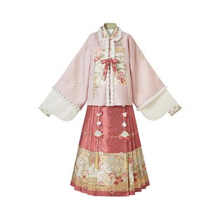 云藏月绣团花小宴 原创明制绣花方领补服妆花马面裙汉服女春夏冬