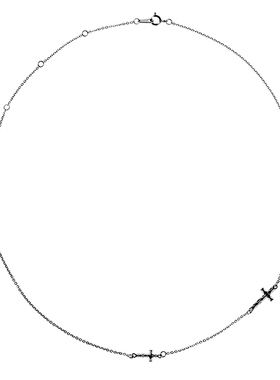 925纯银十字架细链条项链