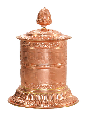 藏式铜制指捻转金轮摆件