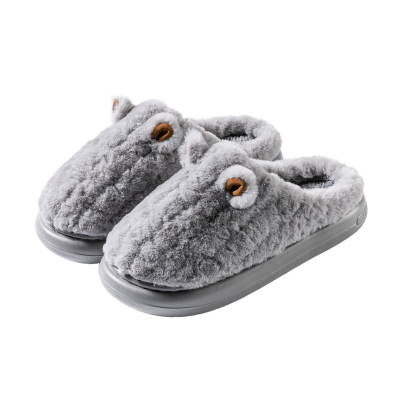 厚底棉拖鞋男保暖防滑毛绒踩屎感