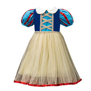 白雪公主裙女童夏装新款艾莎正版迪士尼儿童爱莎生日礼服连衣裙子