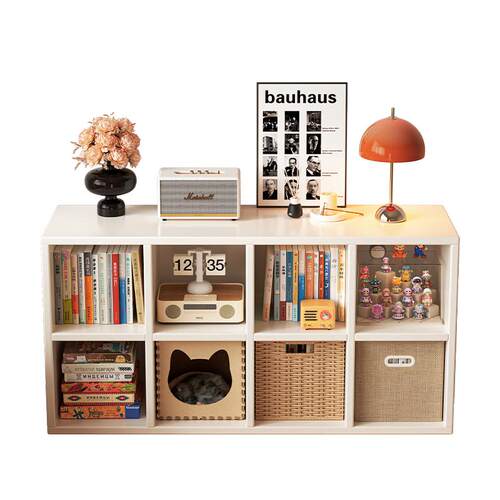 书柜装饰灯格子柜整理布艺筐卡通猫窝玩具收纳筐零食杂物储物配件