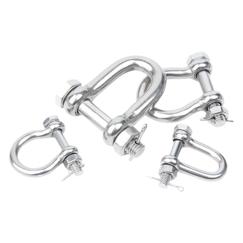 固万基国标304不锈钢D型弓型保险卸扣u型环起重吊环吊装卸扣连接