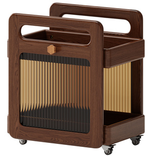 沙发边几可移动边柜侧柜夹缝客厅小推车零食收纳柜迷你置物架实木