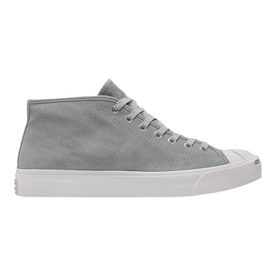 Converse匡威 Jack Purcell 中帮灰色翻毛皮男女款开口笑 169443C