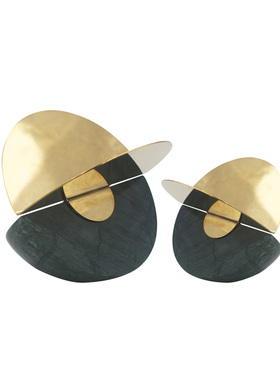 意式风摆件设金属电视柜大理石