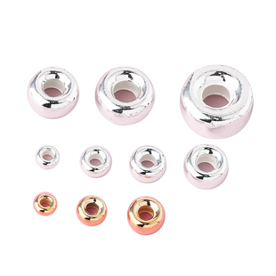 S925纯银光面车轮珠水泡珠算盘珠手串隔珠DIY佛珠手链项链银配饰