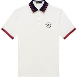 GXG奥莱23年夏品创意撞色精致绣花休闲宽松舒适Polo衫男式短袖