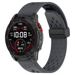 适用Garmin佳明Fenix7X手表带6X/5XPlus/7s/6s硅胶Forerunner965/955折叠945磁吸pro本能2X泰铁时7amoled腕带