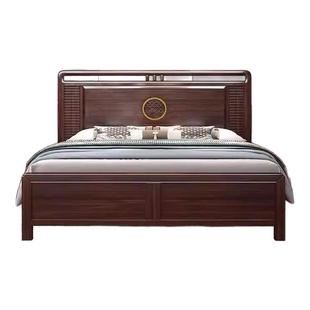 乌金木新中式全实木床1.8米双人床主卧床高端大气卧室主卧1.5大床