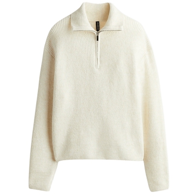 HM女装毛针织衫春季书呆子北欧风气质上部配拉链套衫1303551