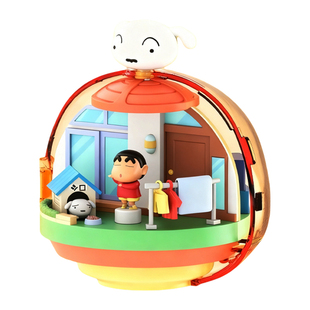 蜡笔小新玩转春日部公仔盲盒磁吸发光微场景摆件正版周边女孩礼物