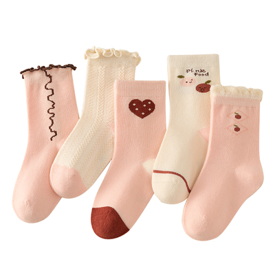 儿童袜子纯棉抗起球中筒袜