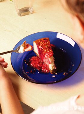 法国多莱斯duralex钢化玻璃餐具宝蓝色系列玻璃杯汤盘小饭碗