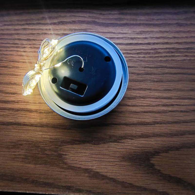 太阳能裂纹灯盖子裂纹球串灯灯珠30罐盖串庭院20装饰灯梅森